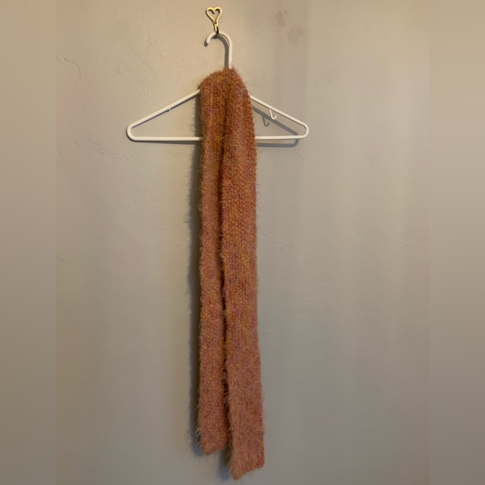 Y2K late 90s Skinny Orange/Peach Multicolor Hand Made Retro Thin Long Scarf